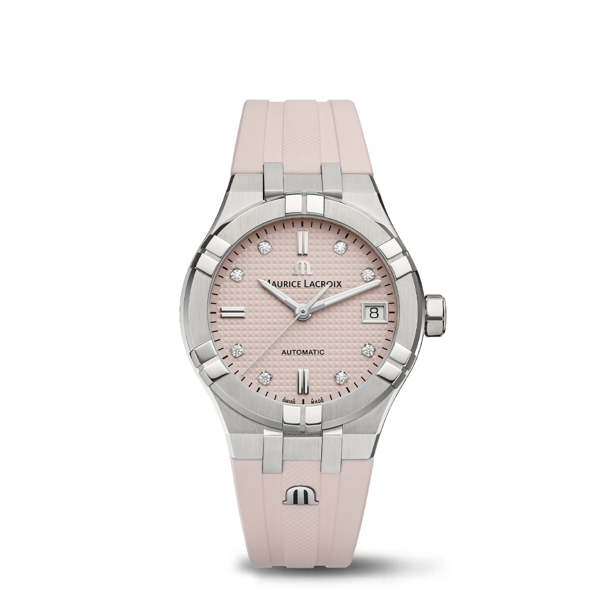 STEEL,PINK,INDEX RHOD.,8 DIA LTD AIKON AUTOMATIC LIMITED SUMMER EDITION 35MM