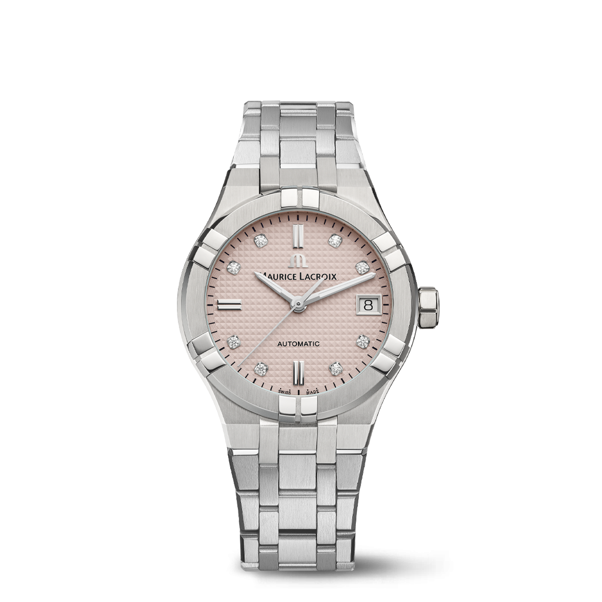 STEEL,PINK,INDEX RHOD.,8 DIA LTD AIKON AUTOMATIC LIMITED SUMMER EDITION 35MM