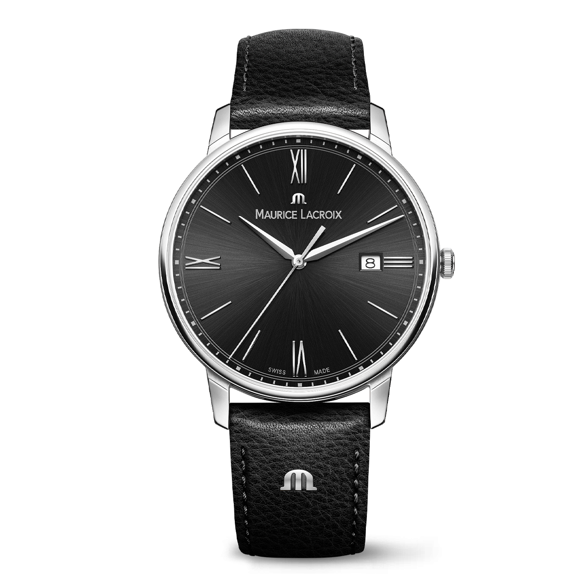 EL STAINLESS STEEL, BLACK, RHODIED ELIROS DATE 40MM