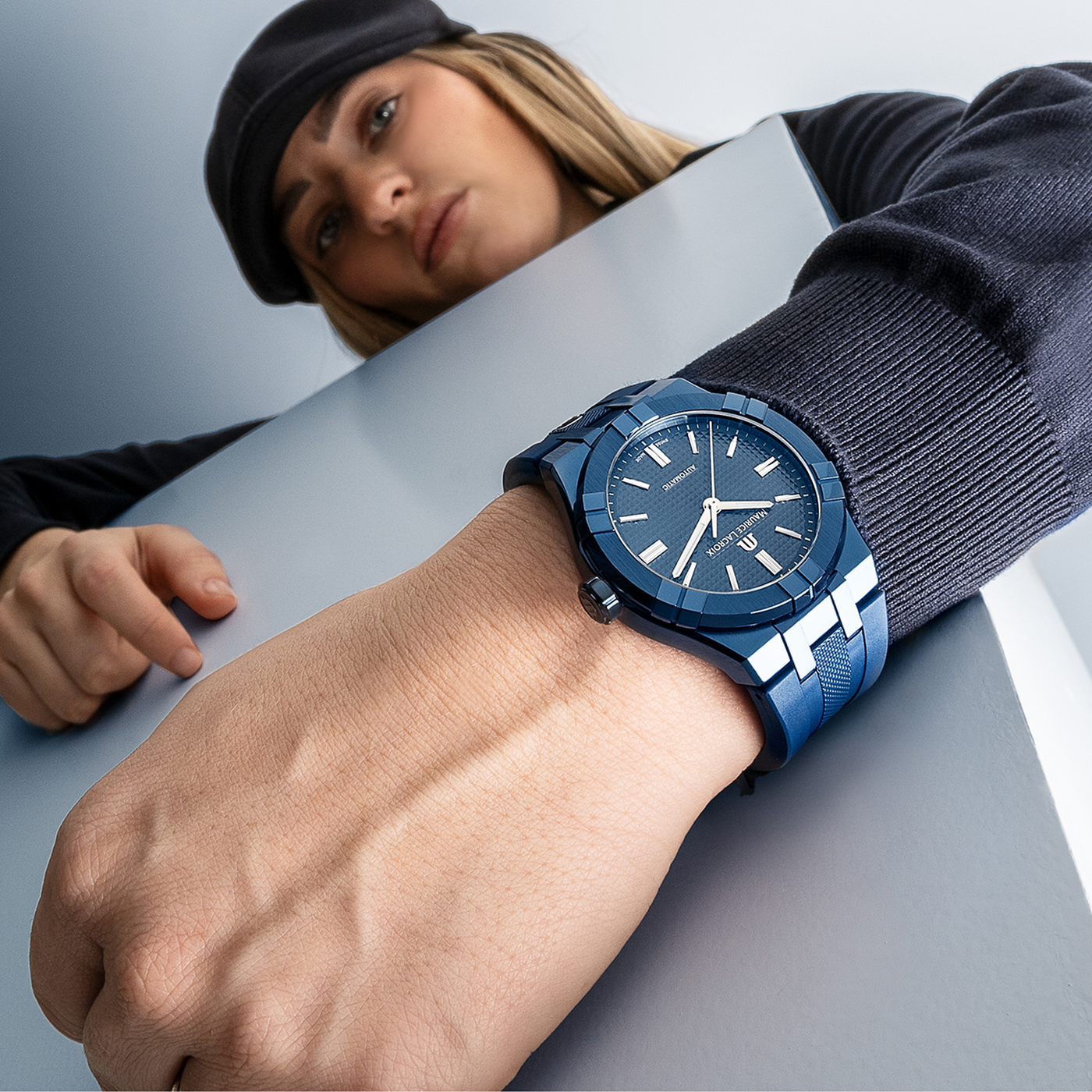 Maurice lacroix aikon automatic blue discount