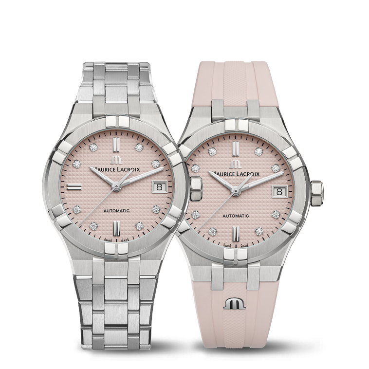 STEEL,PINK,INDEX RHOD.,8 DIA  LTD AIKON AUTOMATIC LIMITED SUMMER EDITION 35MM