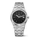Acier, noir, index rhodiés AIKON QUARTZ DATE 40MM