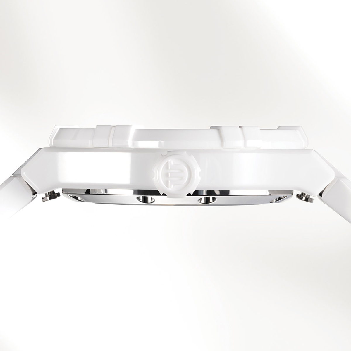 CERAMIC WHITE, WHITE, INDEX RHODIED AIKON AUTOMATIC CERAMIC 39MM