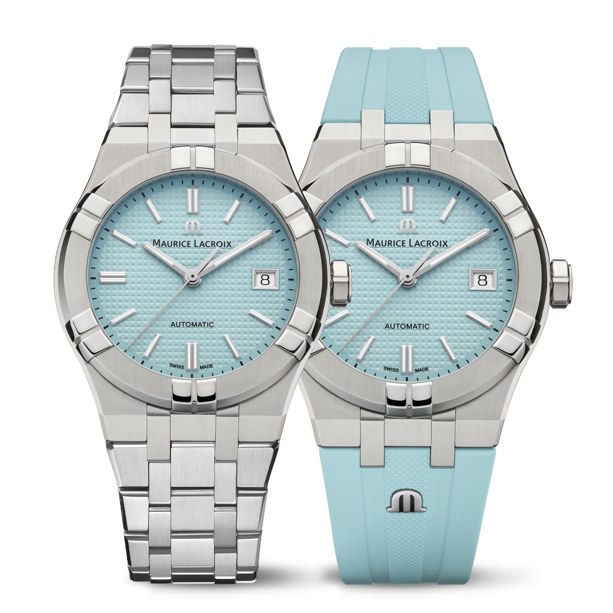 Acier, bleu, index rhodiés, ltd AIKON AUTOMATIC LIMITED SUMMER EDITION 39MM