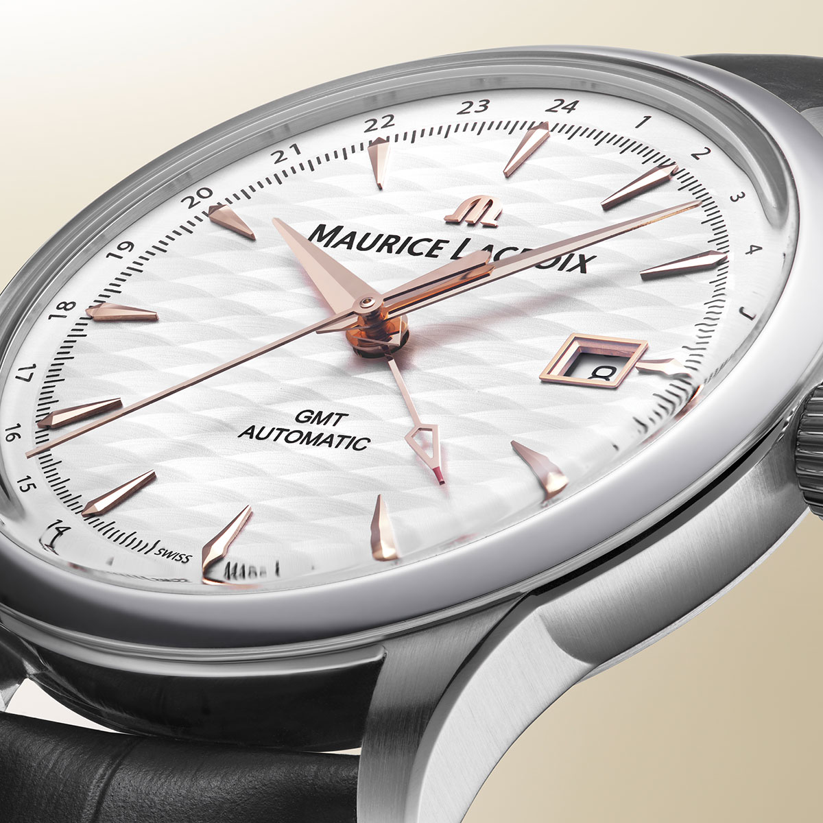 Steel, Silver, index 4N, Jura 1975 AUTOMATIC VAGUES DU JURA GMT
