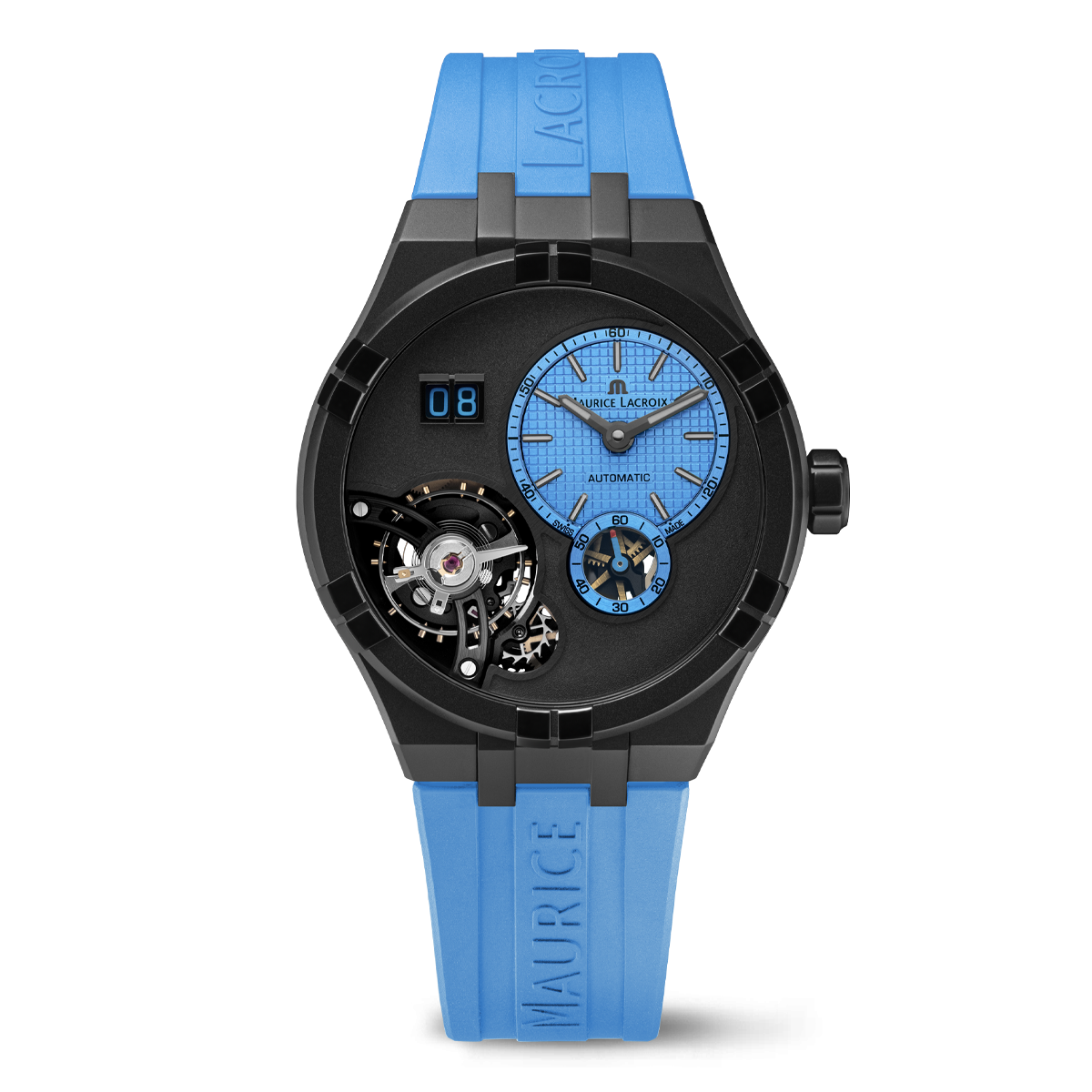 DLC schwarz, blau, Index schwarz AIKON MASTER GRAND DATE