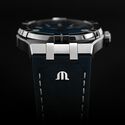 Steel, blue, index rhodied, LTD 500 AIKON MANUAL 39MM COLLECTORS EDITION