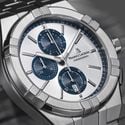 Steel, Silver/blue, 12 ind. rhodied AIKON QUARTZ CHRONOGRAPH