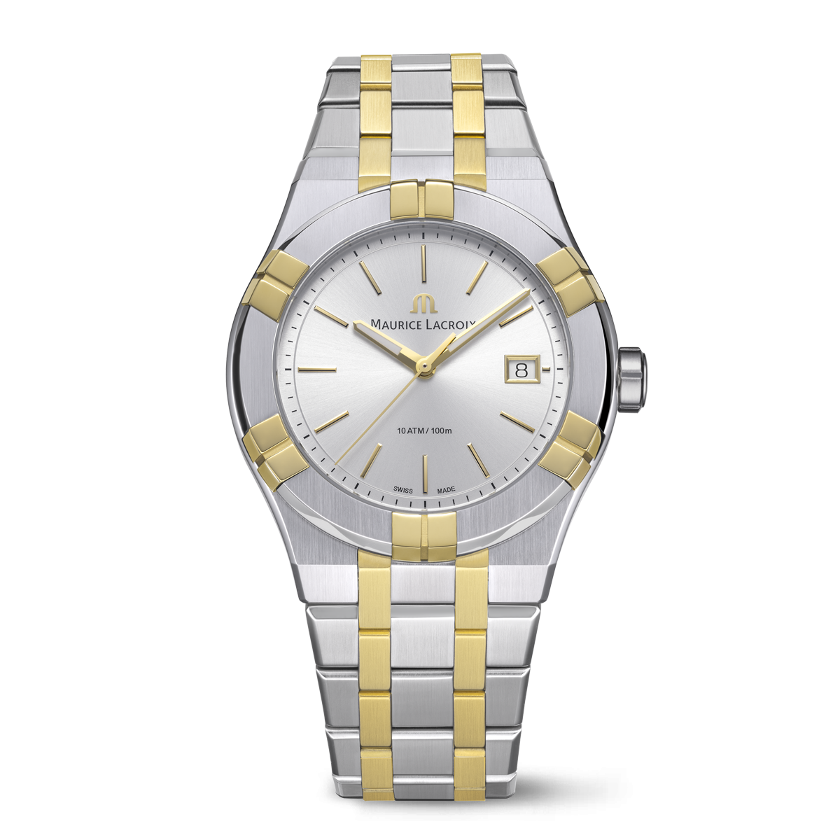 BICO SS/PVD 2N, silber, Index 2N AIKON QUARTZ 40MM DUOTONE