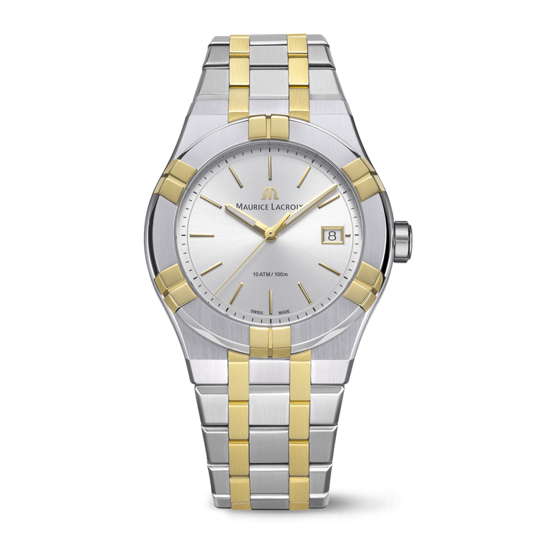 BICO SS/PVD 2N, silber, Index 2N AIKON QUARTZ 40MM DUOTONE