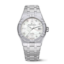Acier,nacre blanche ind.rhodiés, 8 diam. AIKON AUTOMATIC DATE 39MM