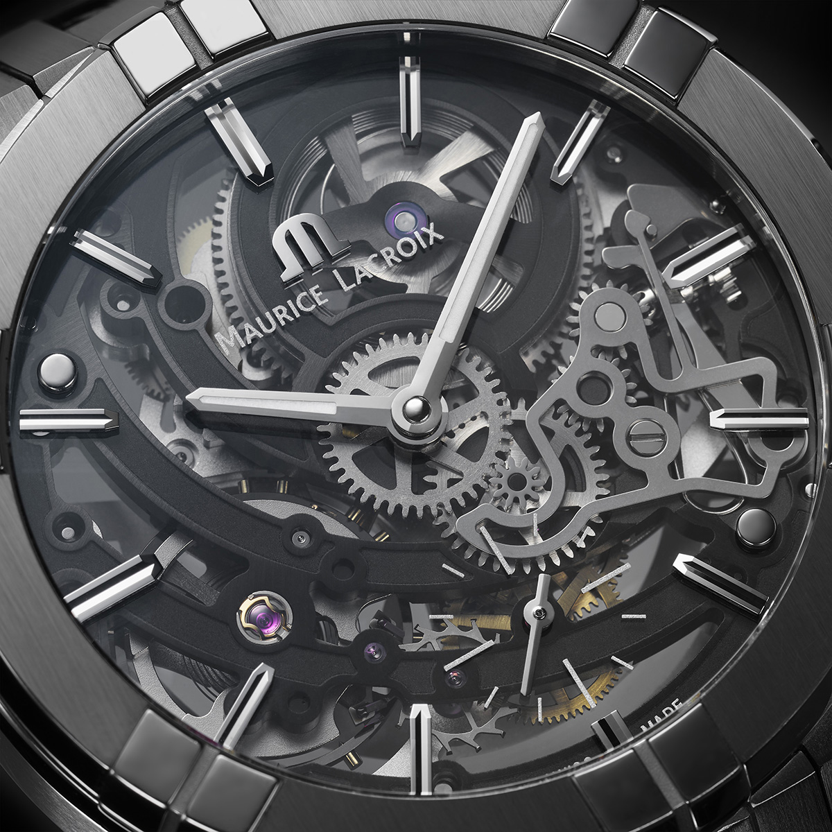 Stahl, SKELETT, Ind. rhodium AIKON AUTOMATIC SKELETON