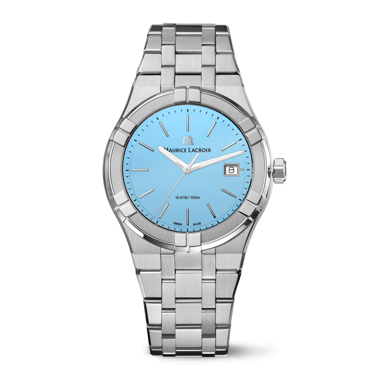 Steel, blue, index rhodied AIKON QUARTZ COLOURS EDITION