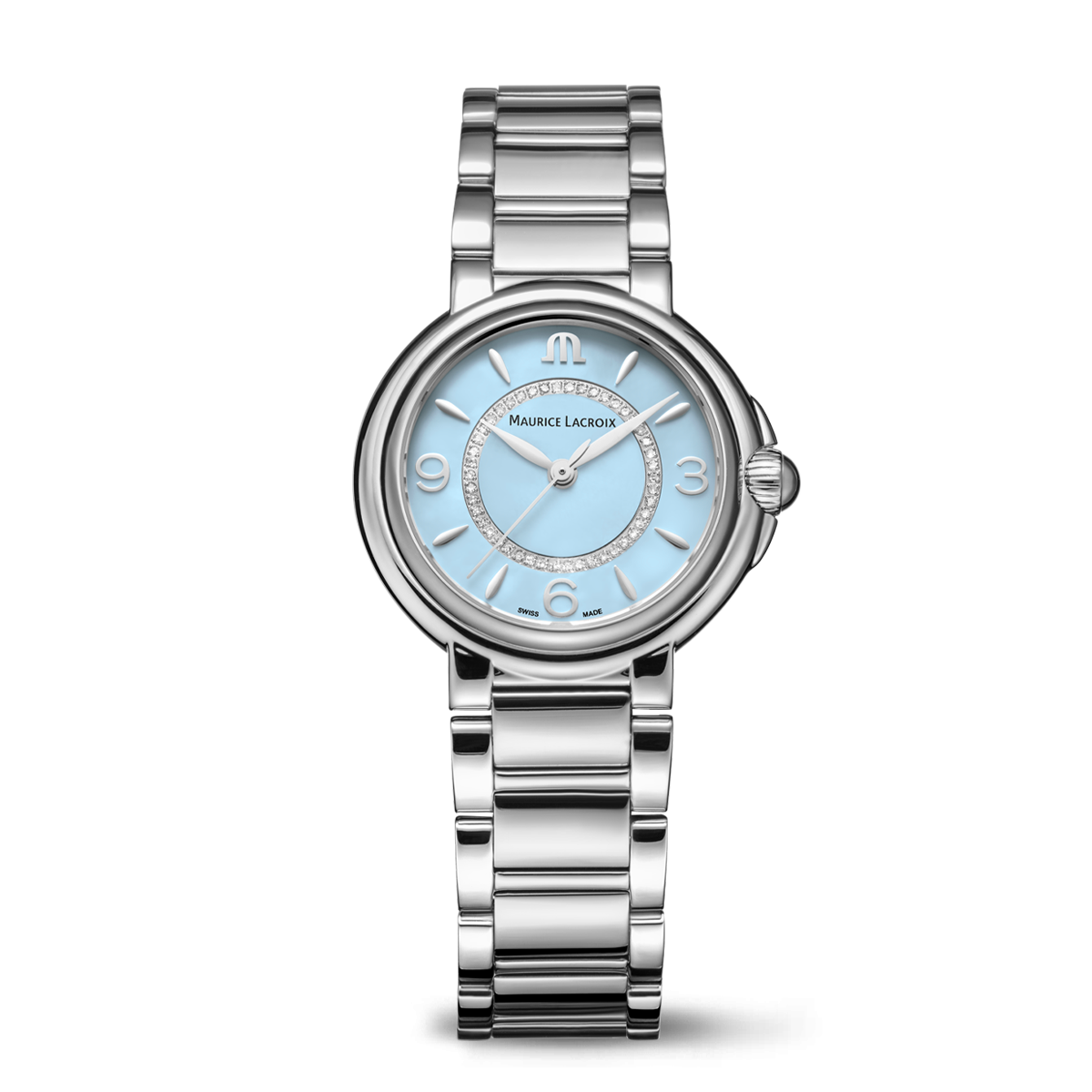 Acier, bleu, anneau Diamants, ind.rhod FIABA COLOURS EDITION