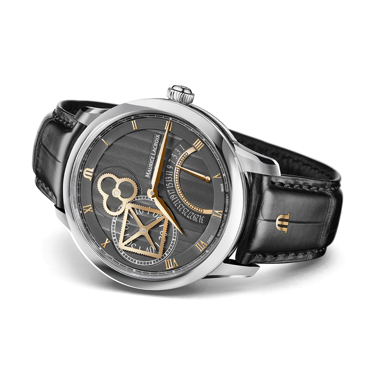 Acier, anthracite,Roue carrée rétrograde MASTERPIECE SQUARE WHEEL