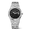 Acier, noir, index rhodiés AIKON QUARTZ DATE 40MM