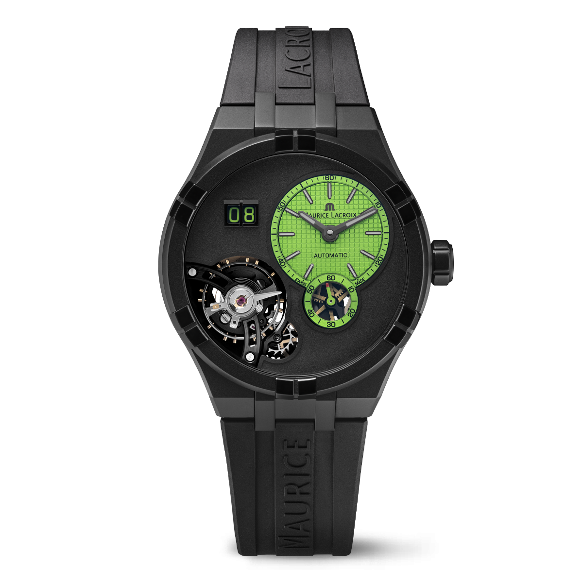 BLACK DLC, GREEN, INDEX BLACK AIKON MASTER GRAND DATE