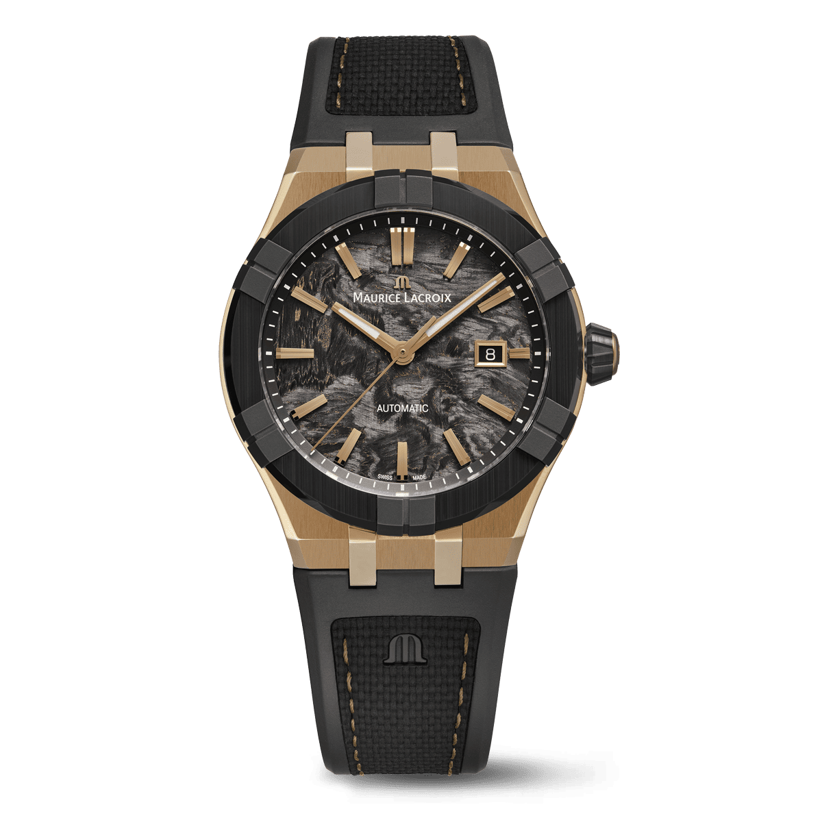 Maurice Lacroix AIKON-IC Frozen Carbon bronze case front 2026