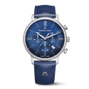 Steel, blue, 12 ind. rhodied ELIROS CHRONOGRAPH