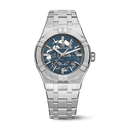 Stahl, Skelett blau, Index rhodium AIKON AUTOMATIC SKELETON
