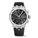 Steel, black, index rhodied AIKON AUTOMATIC CHRONOGRAPH