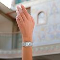 Steel, silver, 12 ROMAN NUMBER black FIABA SQUARE
