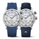 Stahl,ring 2H Blau P295C, weiss,rhodium PONTOS S DIVER