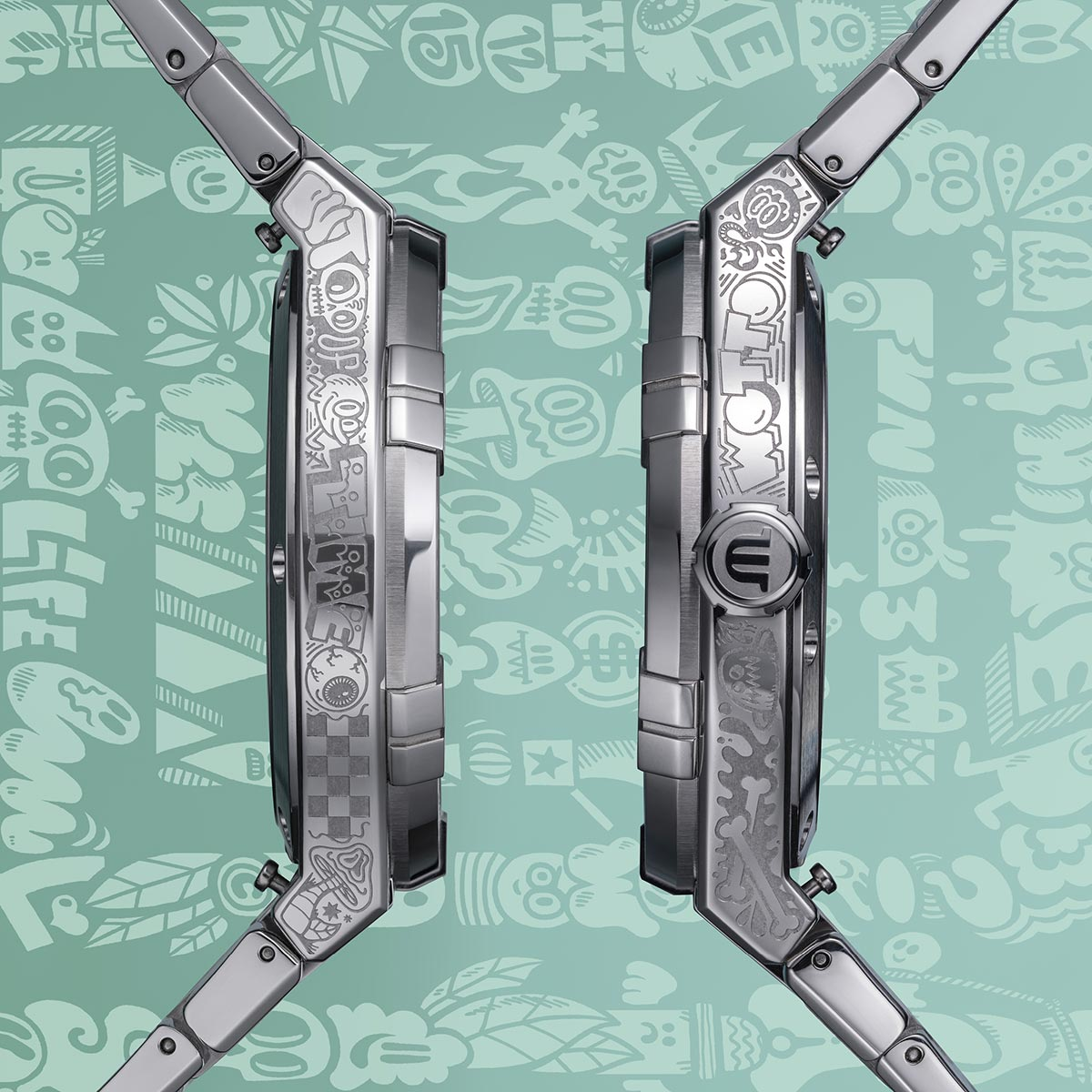 Steel Wotto, Wotto, index rhodied AIKON AUTOMATIC WOTTO LIMITED EDITION