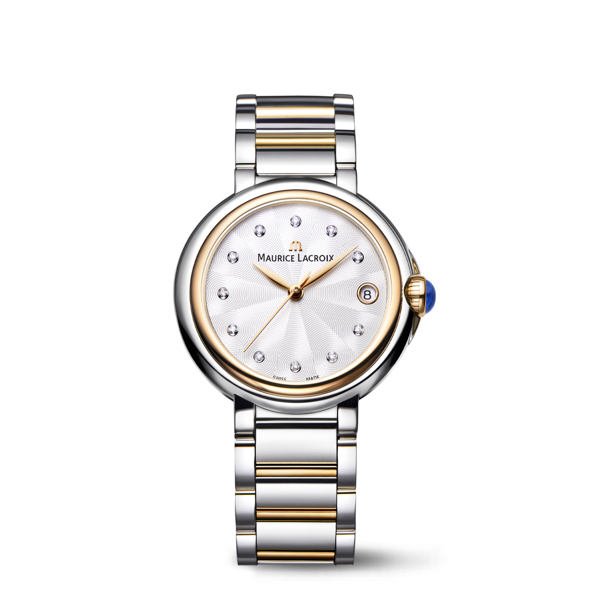 FA ac/bico 4N, argente/11 diamants FIABA DATE 32MM