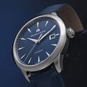 Steel, BLUE, index rhodied 1975 AUTOMATIC VAGUES DU JURA