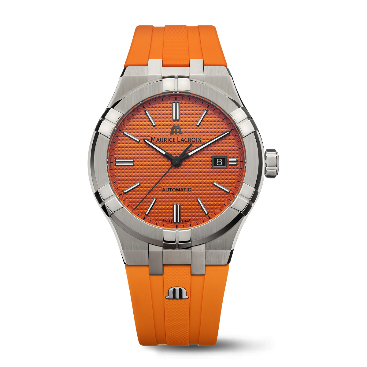 STEEL, ORANGE, INDEX BLACK, LTD 888 AIKON AUTOMATIC LIMITED SUMMER EDITION 42MM