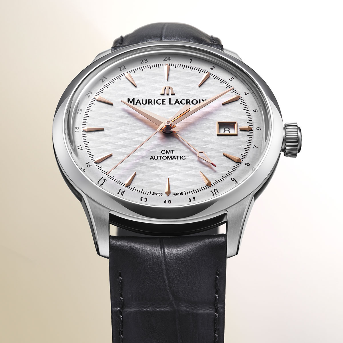Steel, Silver, index 4N, Jura 1975 AUTOMATIC VAGUES DU JURA GMT