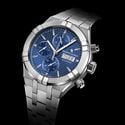 Steel, blue, index rhodied AIKON AUTOMATIC CHRONOGRAPH