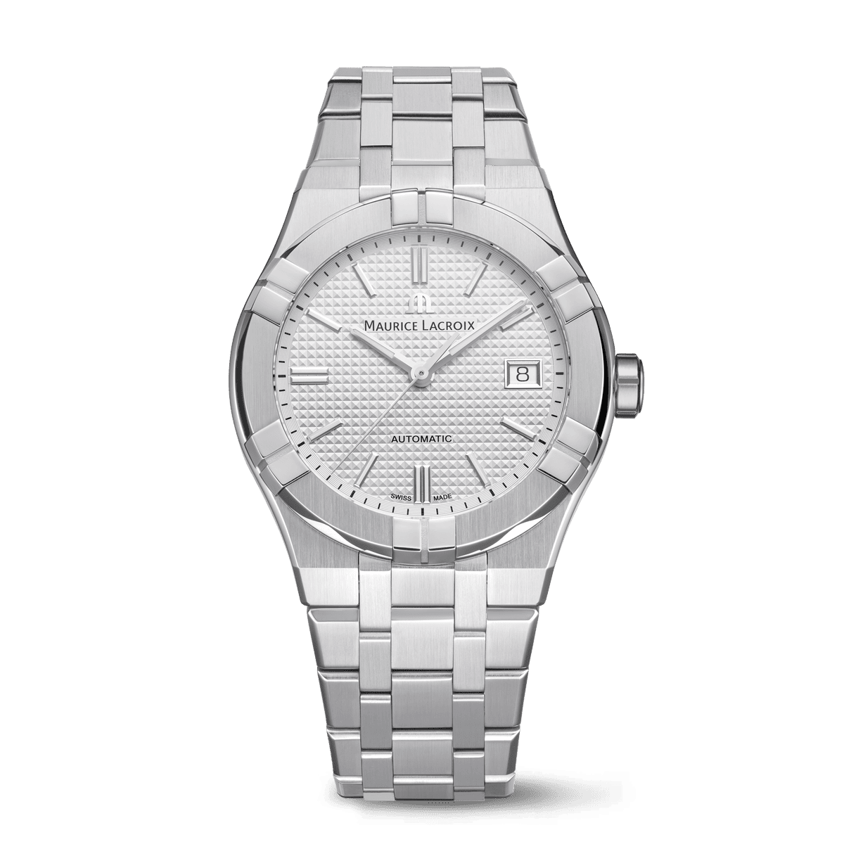 Steel, Silver, index rhodied AIKON AUTOMATIC DATE 39MM