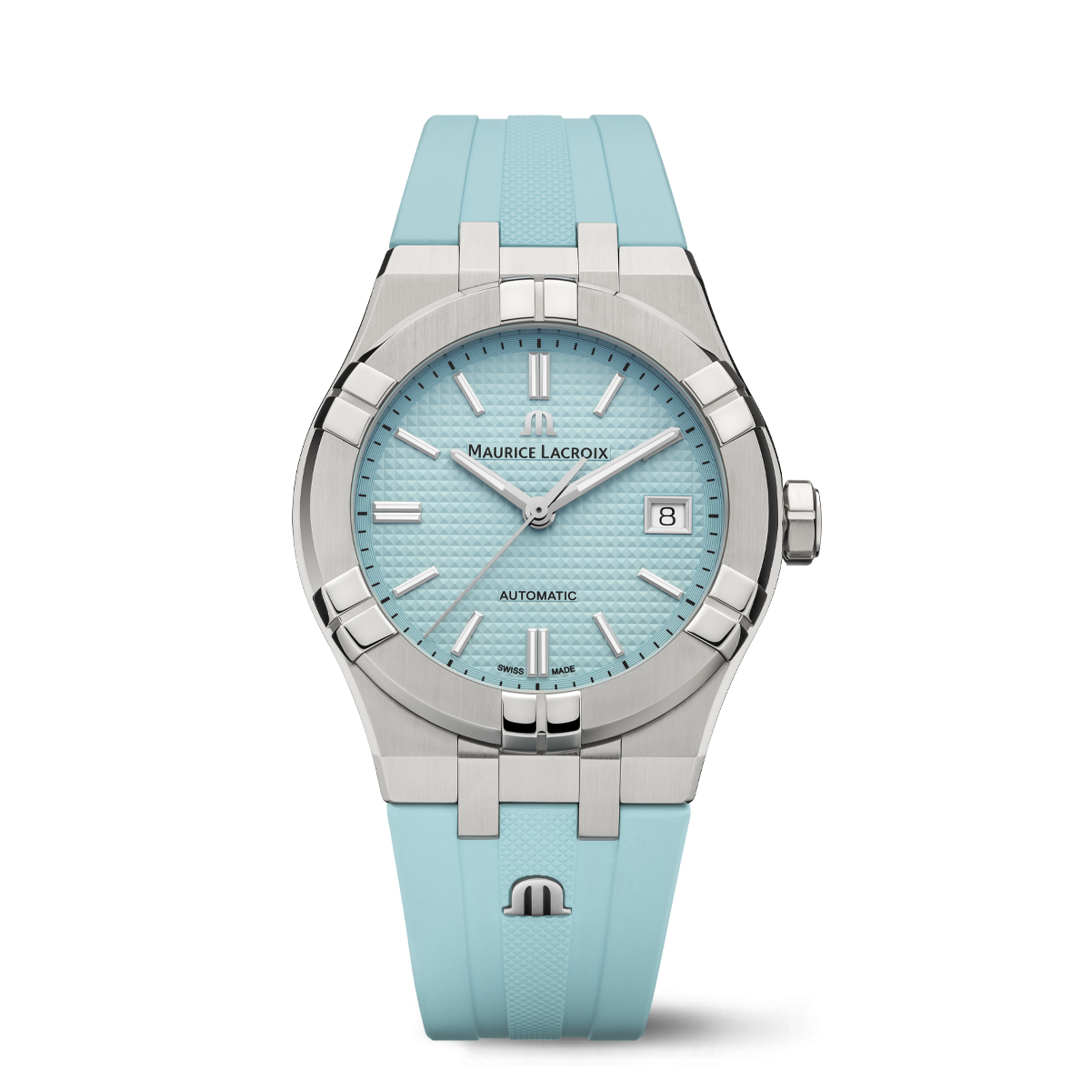STEEL, BLUE, INDEX RHODIED, LTD AIKON AUTOMATIC LIMITED SUMMER EDITION 39MM