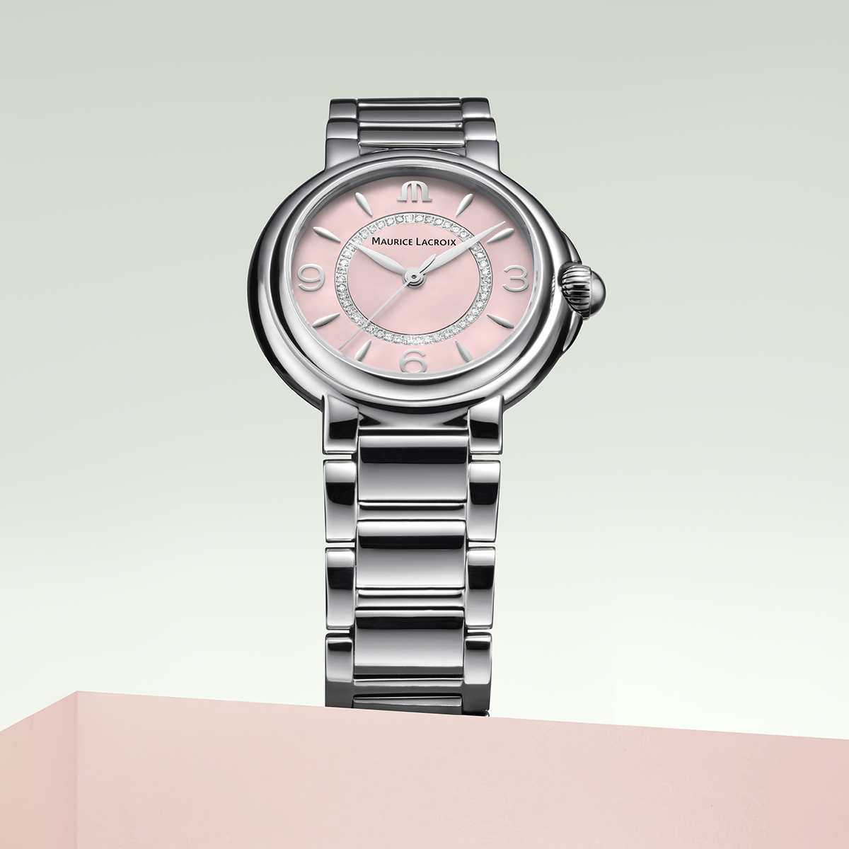Steel, pink, DIA. RING, ind.rhod FIABA COLOURS EDITION
