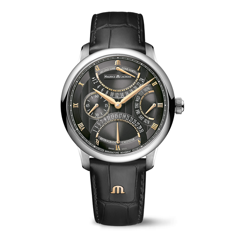 Steel, ANTHRACITE, triple Retrogra. MASTERPIECE TRIPLE RETROGRADE
