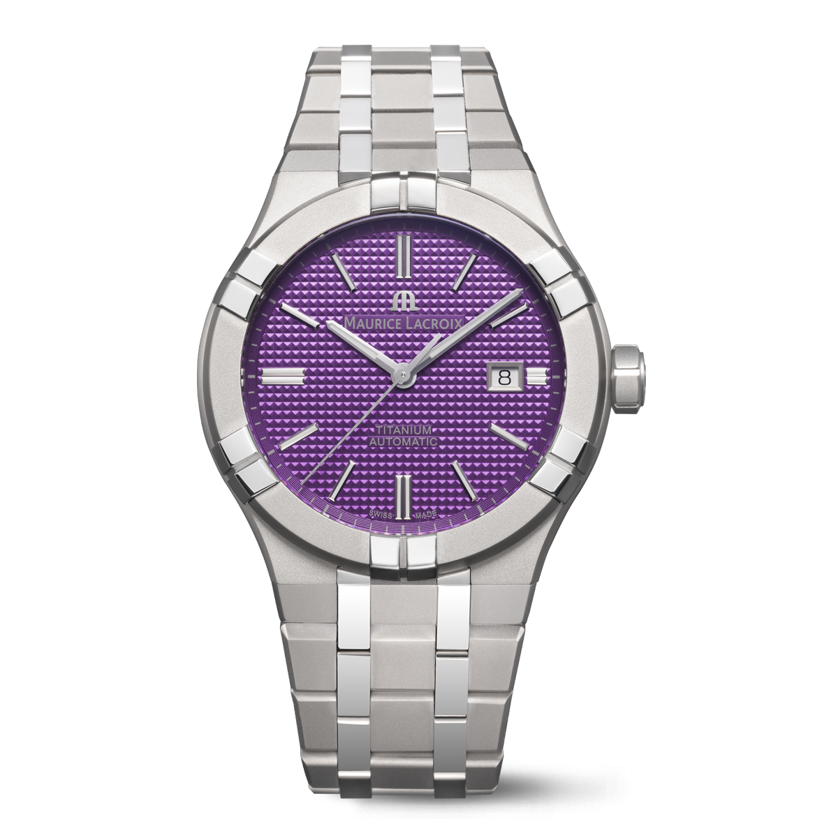 titanium, purple P2613C, index rhodied AIKON AUTOMATIC TITANIUM