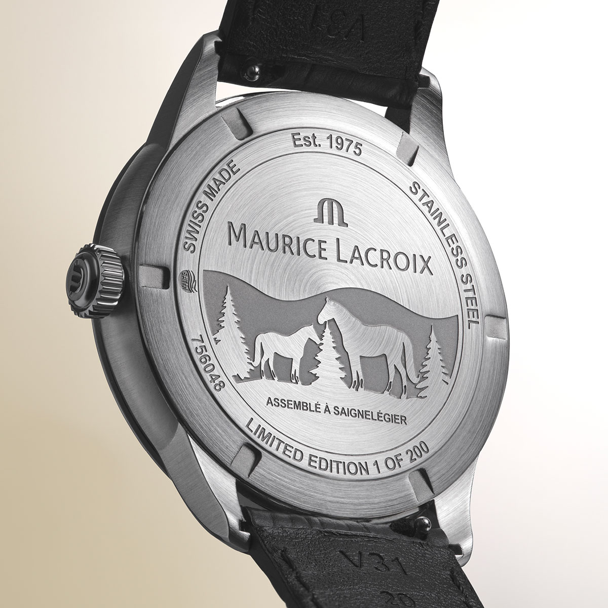 Steel, Silver, index 4N, Jura 1975 AUTOMATIC VAGUES DU JURA GMT