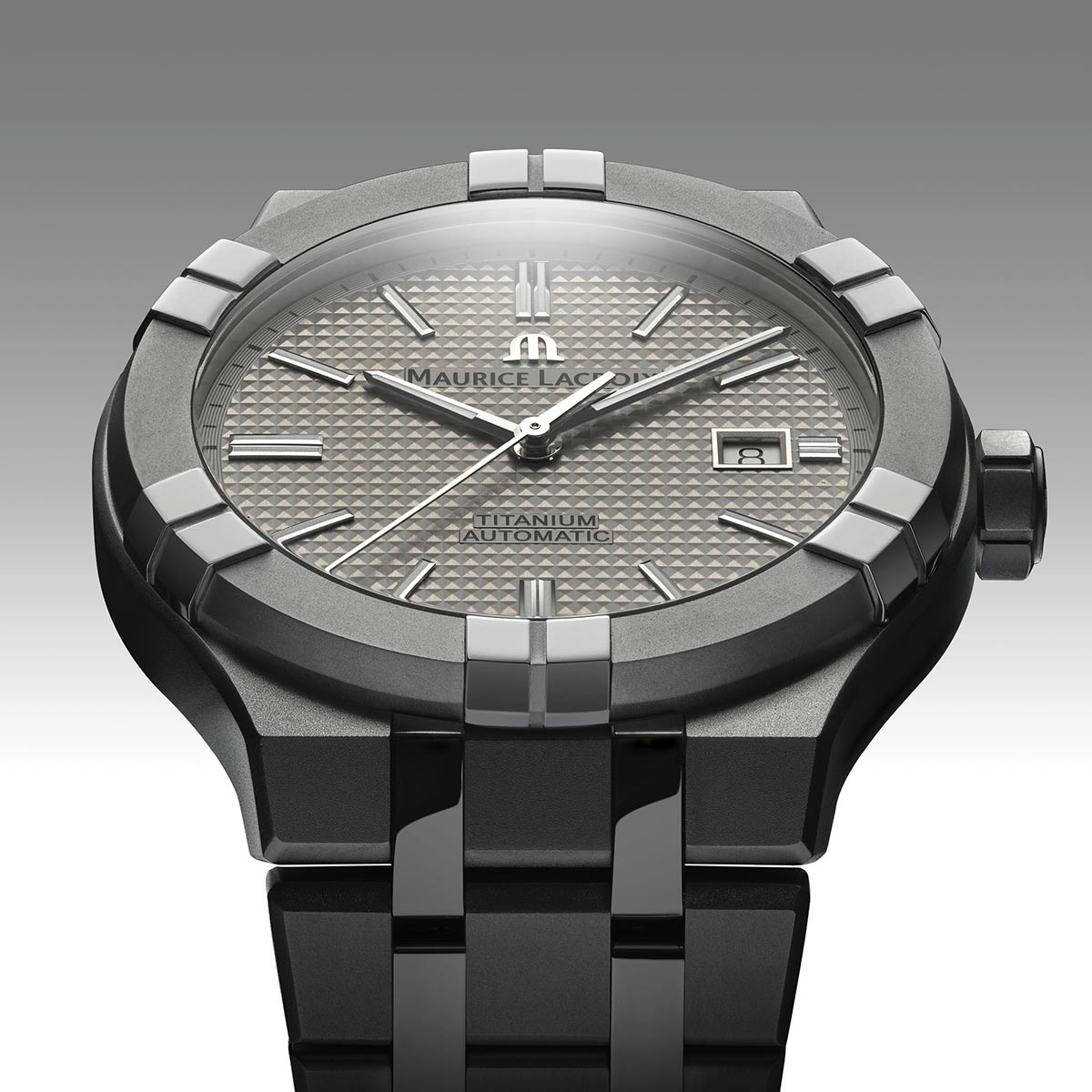 titanium, grey, index rhodied AIKON AUTOMATIC TITANIUM