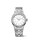 STEEL, WHITE, INDEX RHODIED DIA AIKON QUARTZ DATE 35MM
