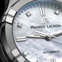 Steel, white MOP, index rhod.,8dia AIKON AUTOMATIC DATE 35MM