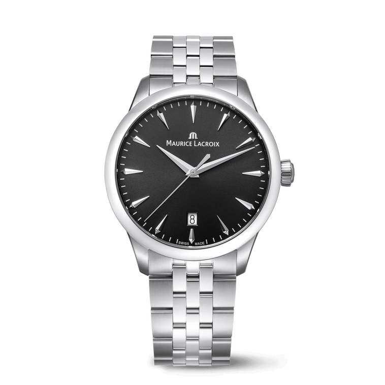 Steel, black, index rhodied 1975 QUARTZ 39MM