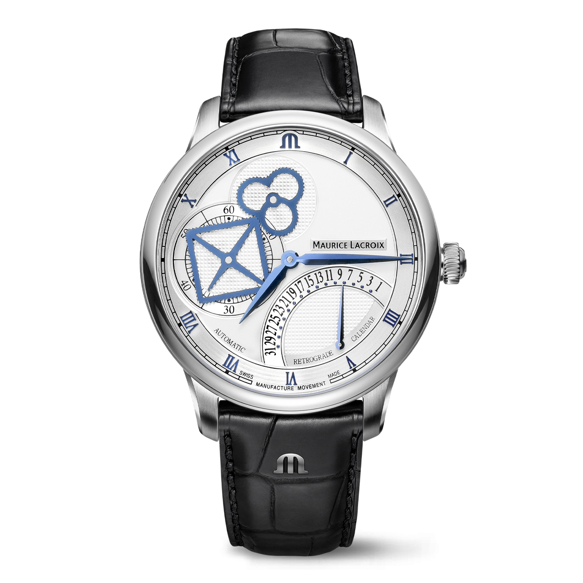 Stahl, silber, quadrat Rad Retrograde MASTERPIECE SQUARE WHEEL