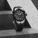 STEEL/ceramic BLACK,Carbon black ind.RHO AIKONIC AUTOMATIC 43MM