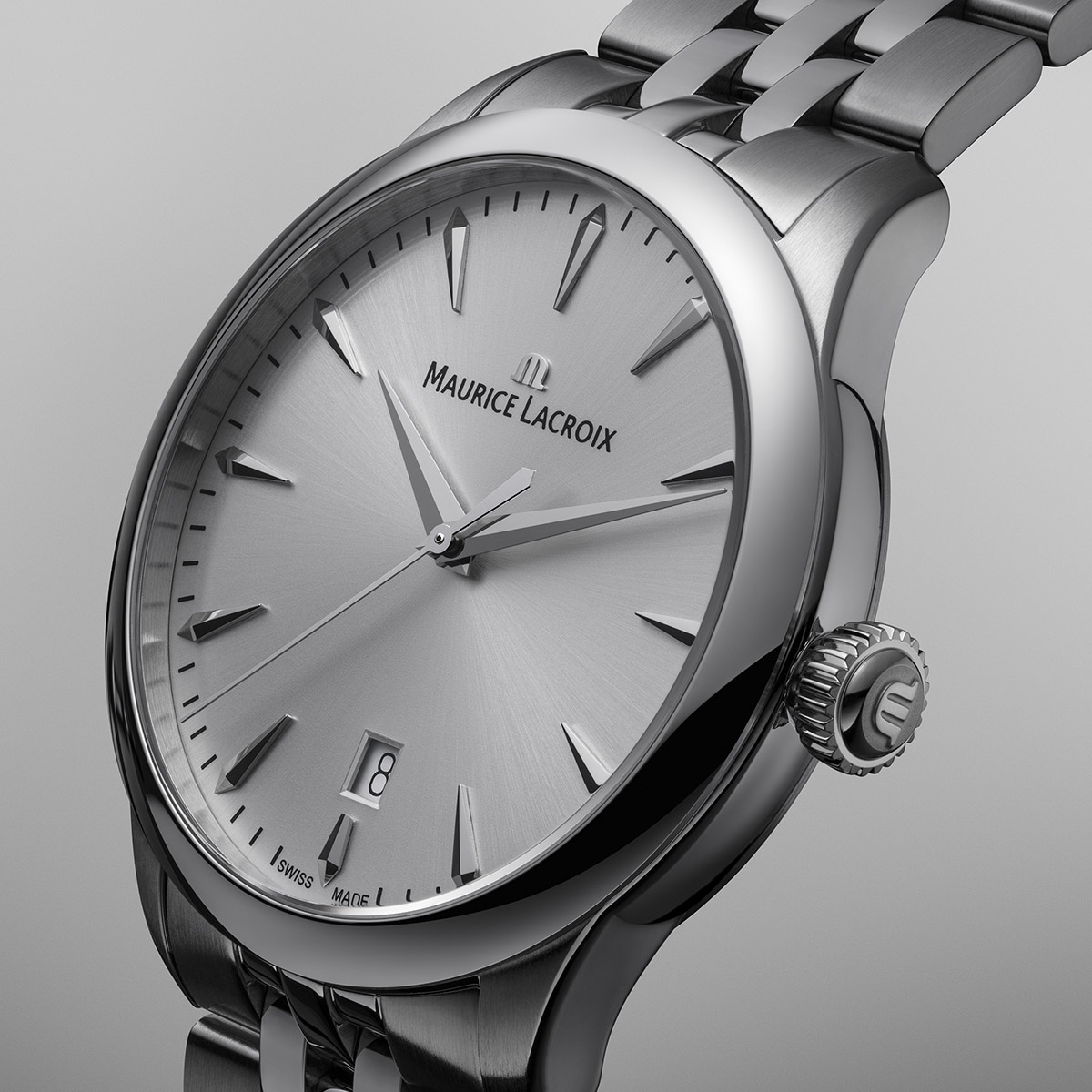 Steel, Silver, index rhodied 1975 QUARTZ 39MM