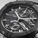 STEEL/ceramic BLACK,Skeleton,ind.rhod. AIKONIC AUTOMATIC CHRONOGRAPH SKELETON