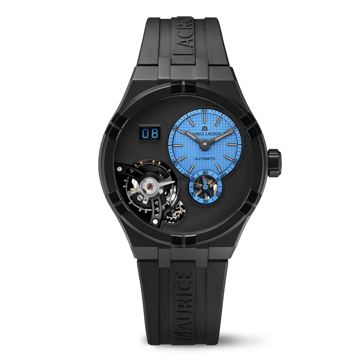 DLC schwarz, blau, Index schwarz AIKON MASTER GRAND DATE