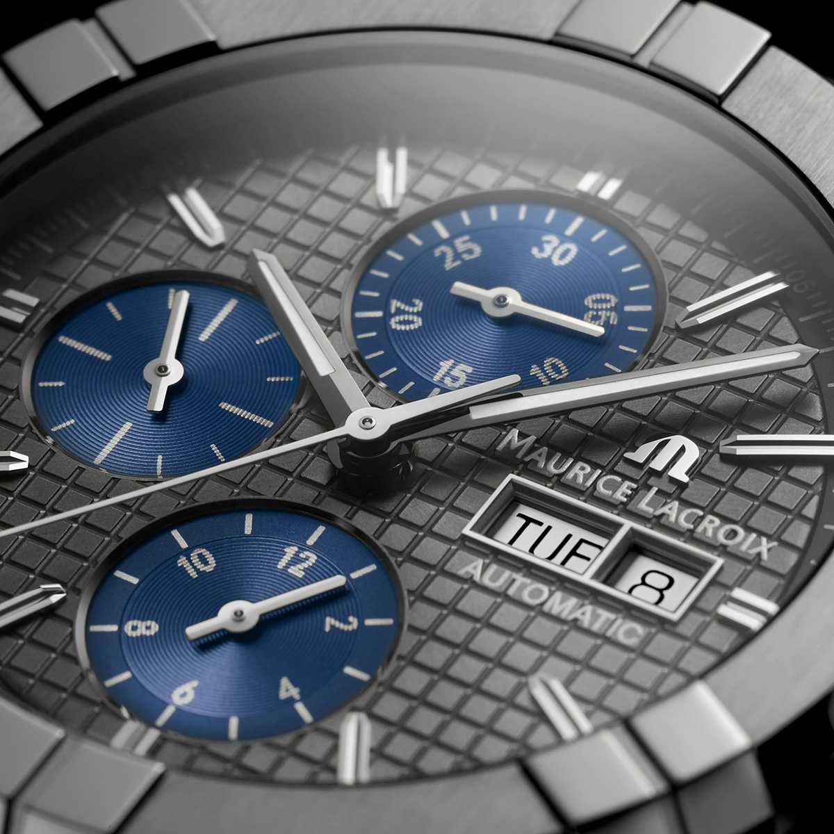 titanium, gunmetal, index rhodied AIKON AUTOMATIC CHRONOGRAPH