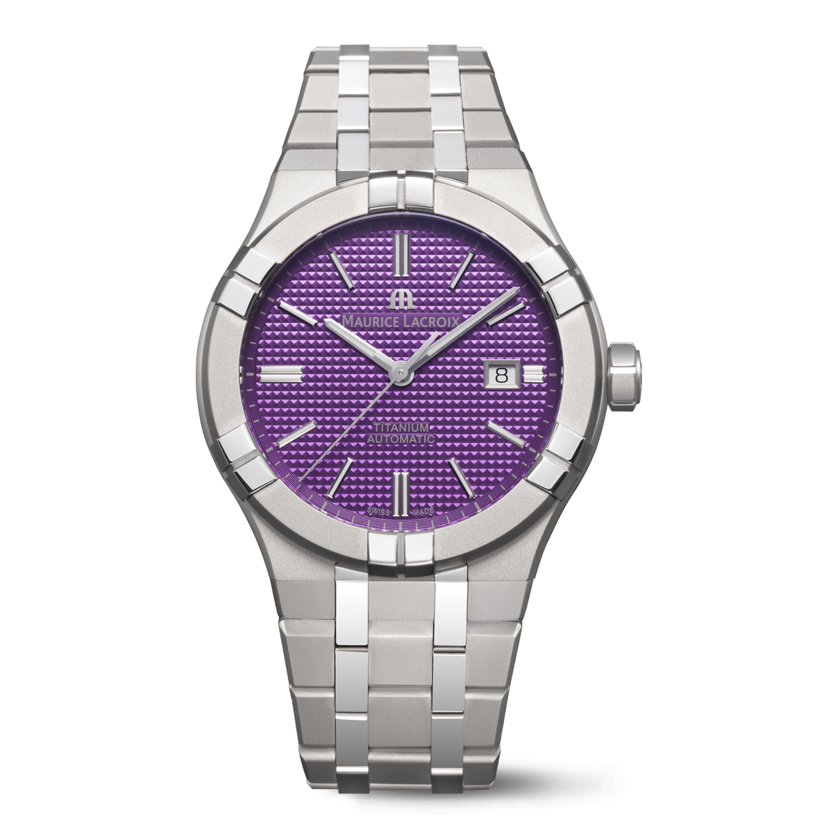 titanium, purple P2613C, index rhodied AIKON AUTOMATIC TITANIUM